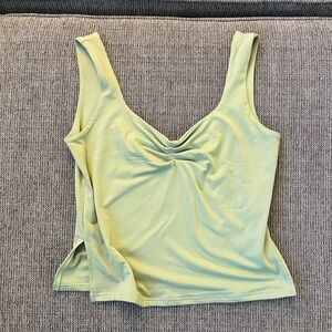 Trendy Queen Mint Green Women’s Going Out Crop Tank Tops, Y2k Basic, Medium